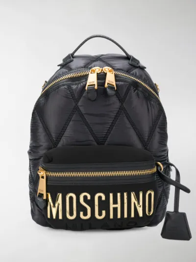 Moschino quilted logo backpack black 