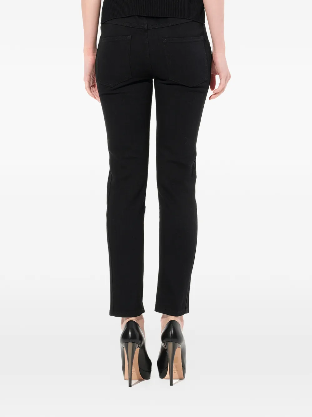 Alexander McQueen geborduurde details skinny jeans Zwart