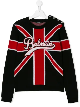 Balmain Kids Teen Union Jack Logo Sweater 696 Buy Online