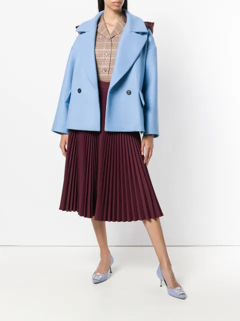 N°21 Oversized Double-Breasted Hooded Jacket In Blue