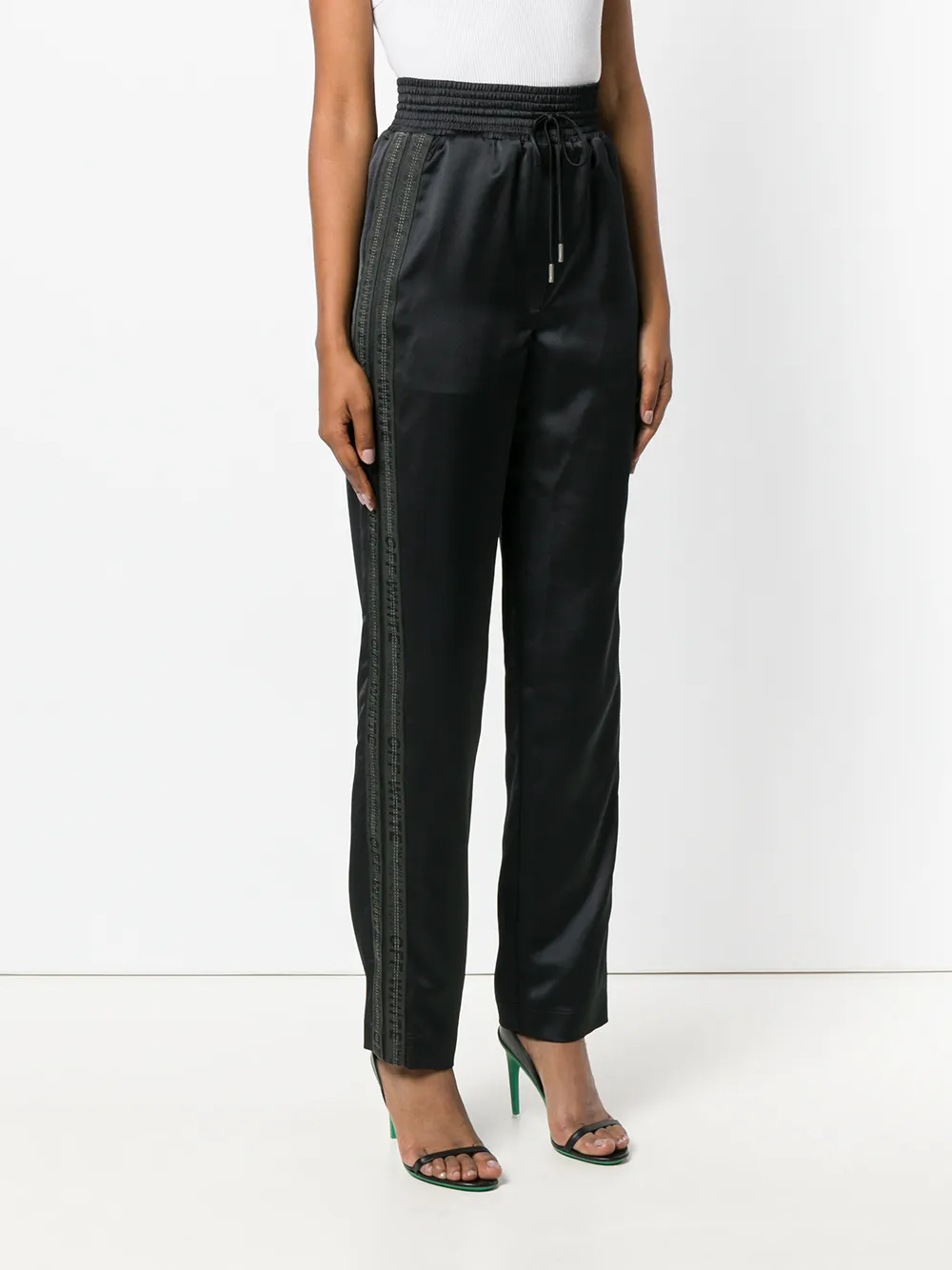  Off White Hose Mit Kordelzug   Schwarz 