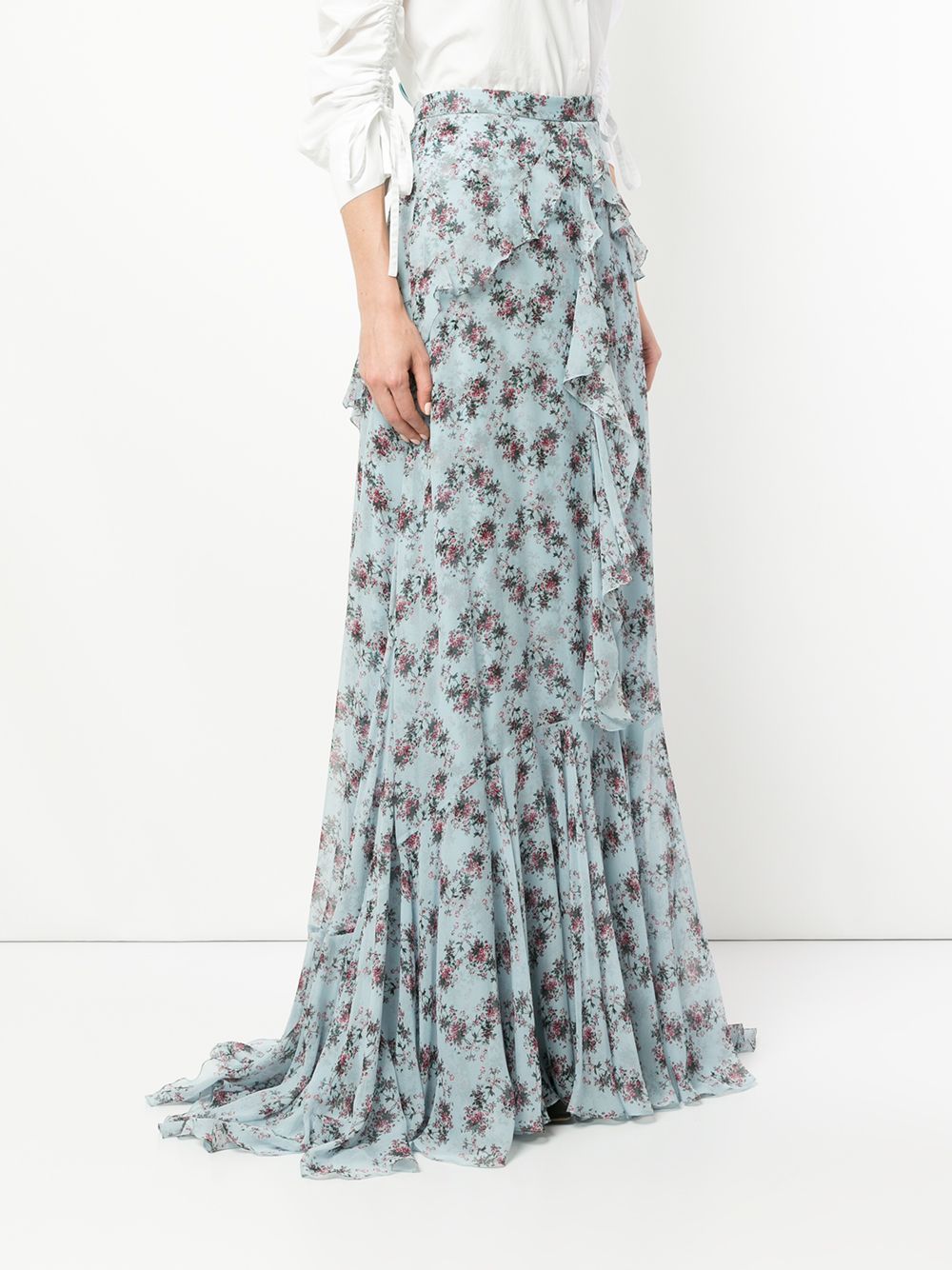 фото Erdem floral flared maxi skirt