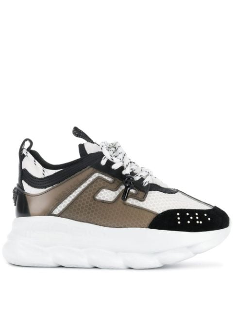 white chain reaction sneakers