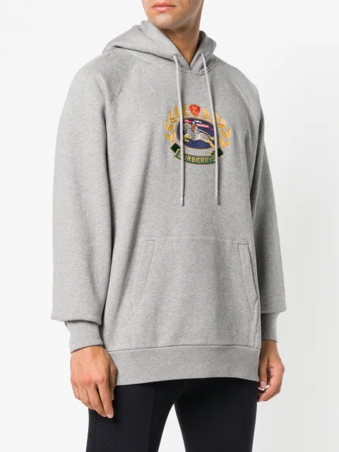 burberry embroidered archive logo jersey hoodie