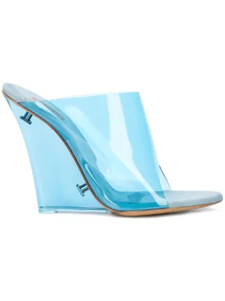 perspex wedge mules