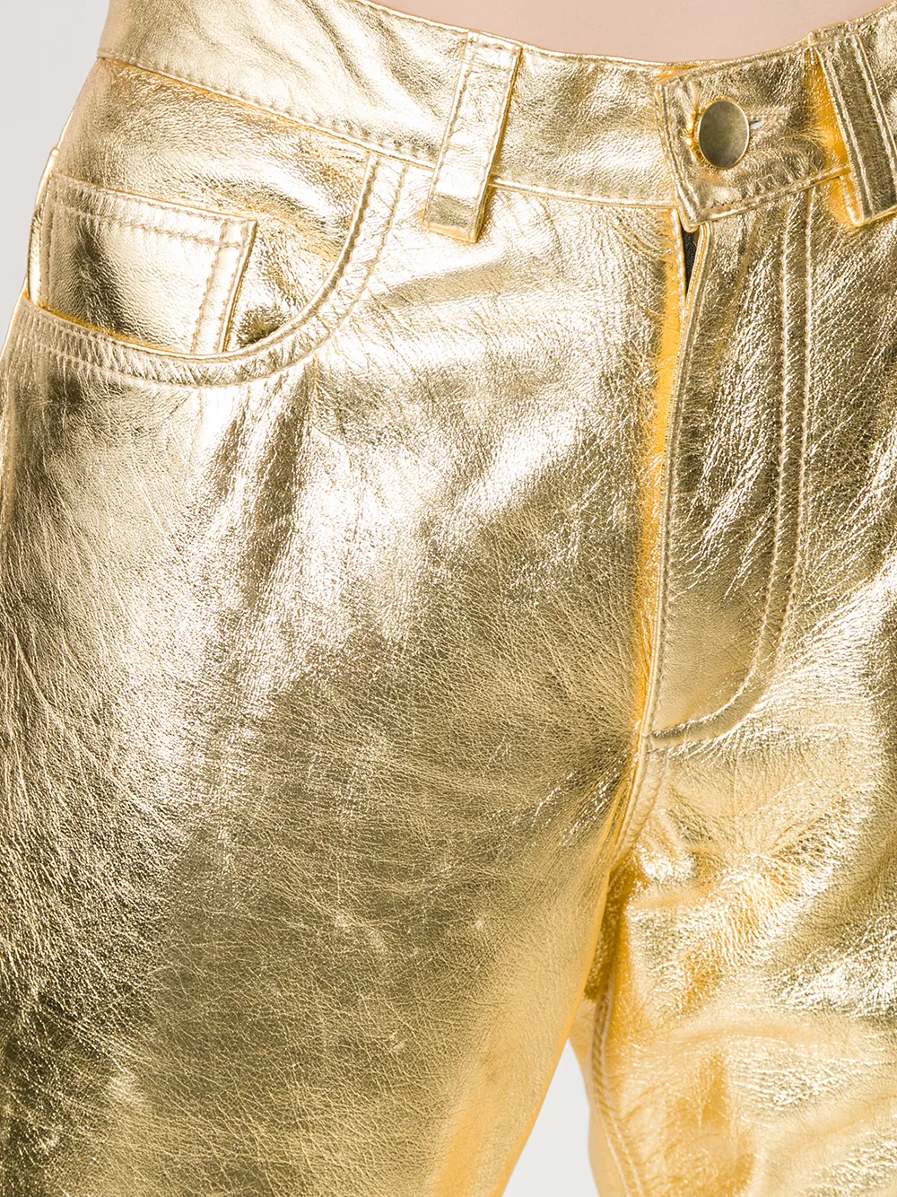 Leather Button Trousers
