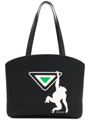 Prada Tote Bags For Women Farfetch Prada Monkey Print Tote
