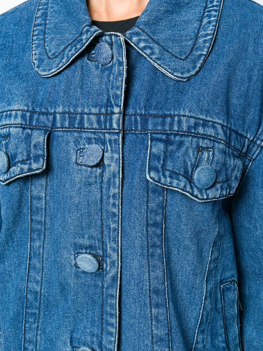 round collar denim jacket
