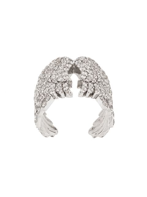 Monan 18kt white gold and diamond wing cocktail ring