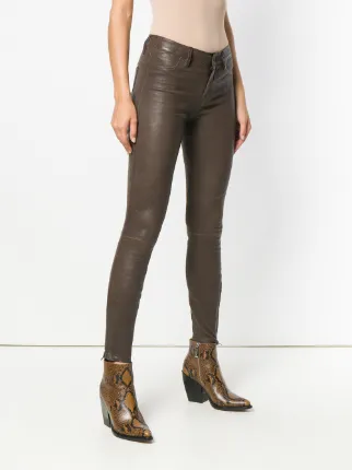 cropped skinny leather trousers