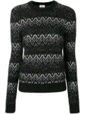 Saint Laurent lurex intarsia sweater - Black