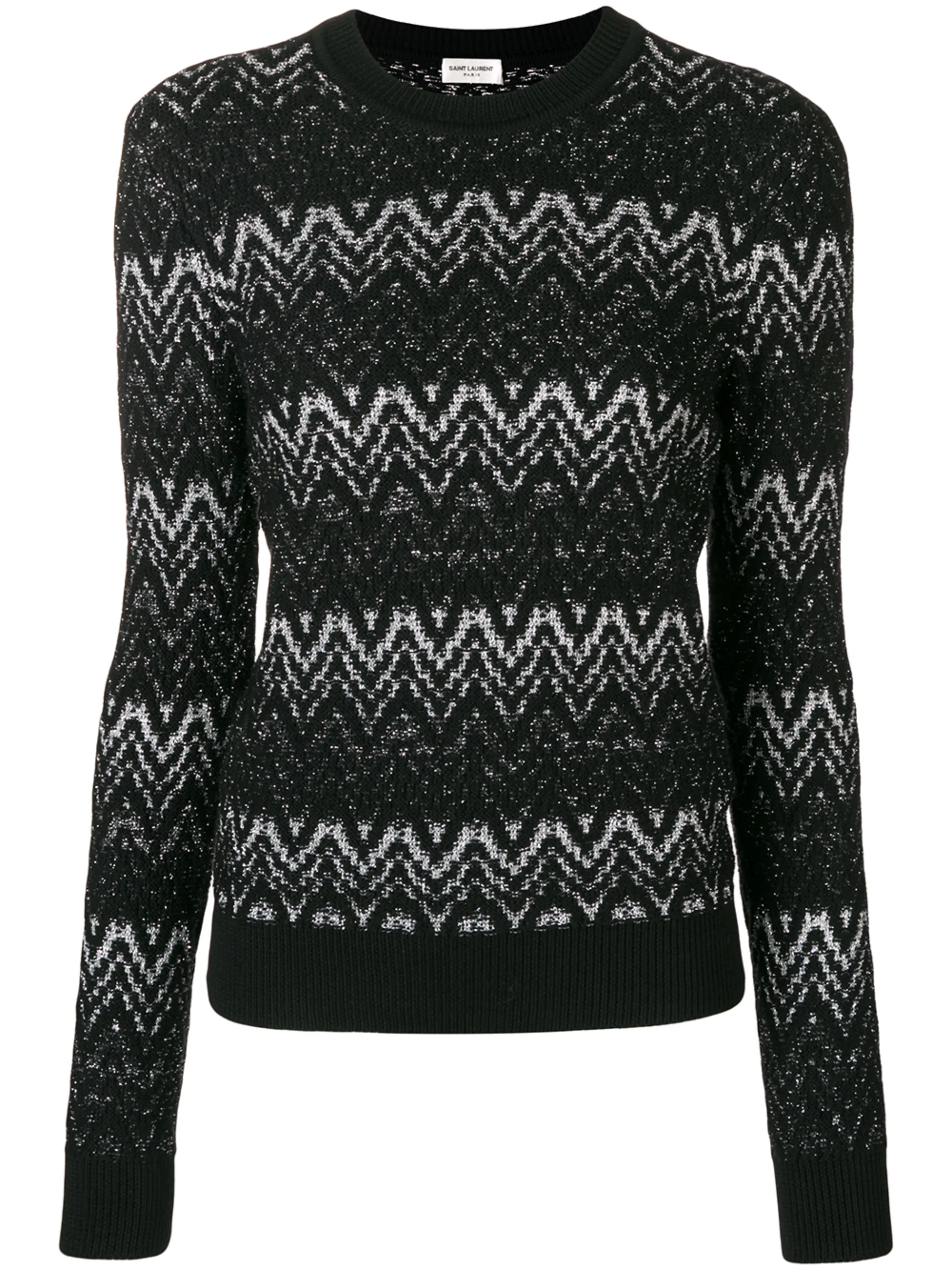 Saint Laurent lurex intarsia sweater