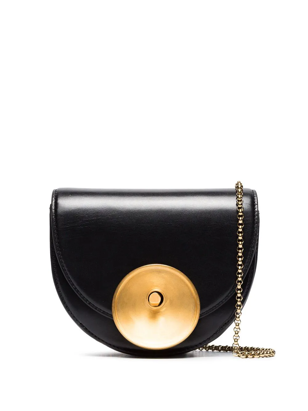Marni Black And Gold Monile Leather Shoulder Bag Farfetch