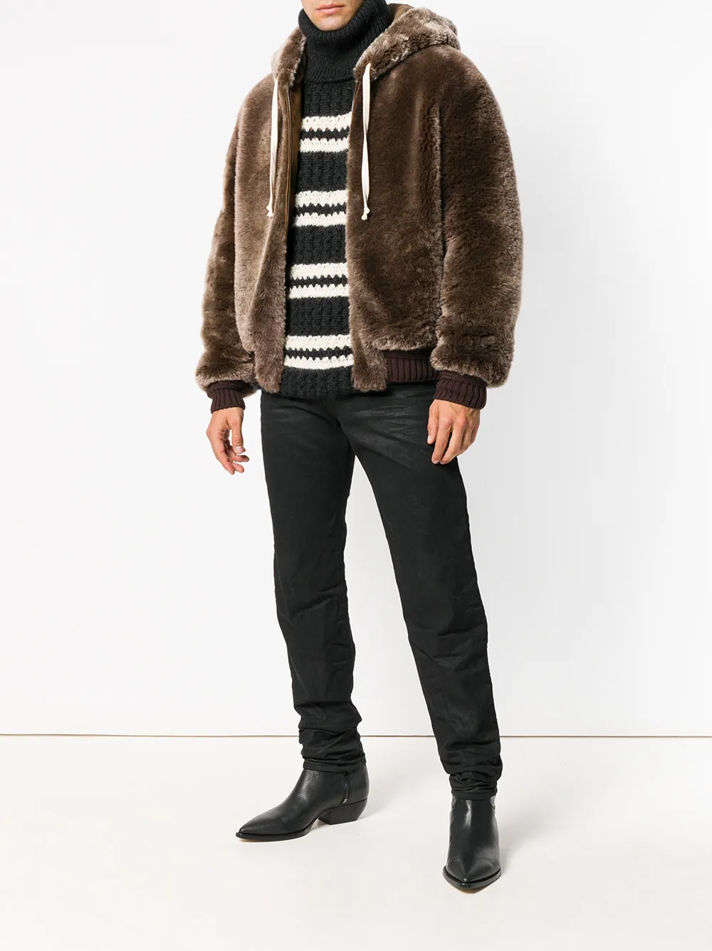 Saint laurent fur hoodie Outlet