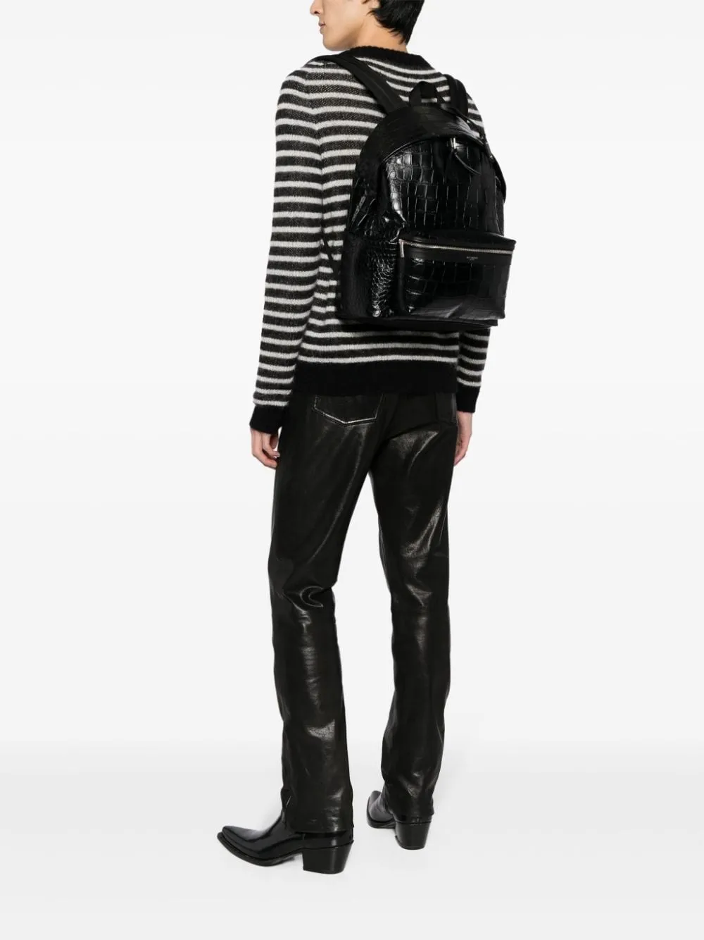 Saint laurent croc backpack sale