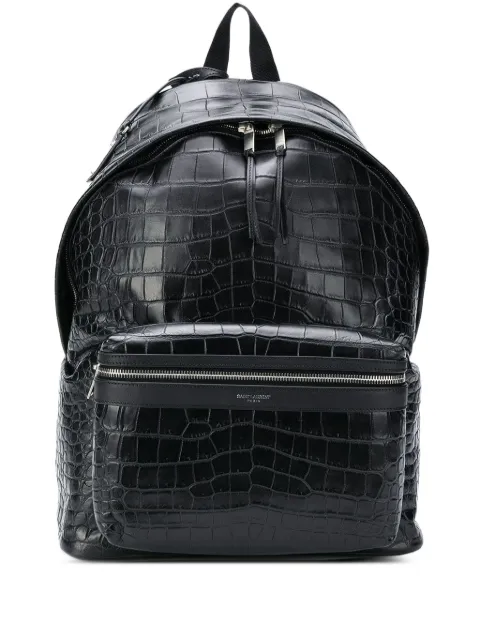 Saint Laurent City crocodile-effect backpack