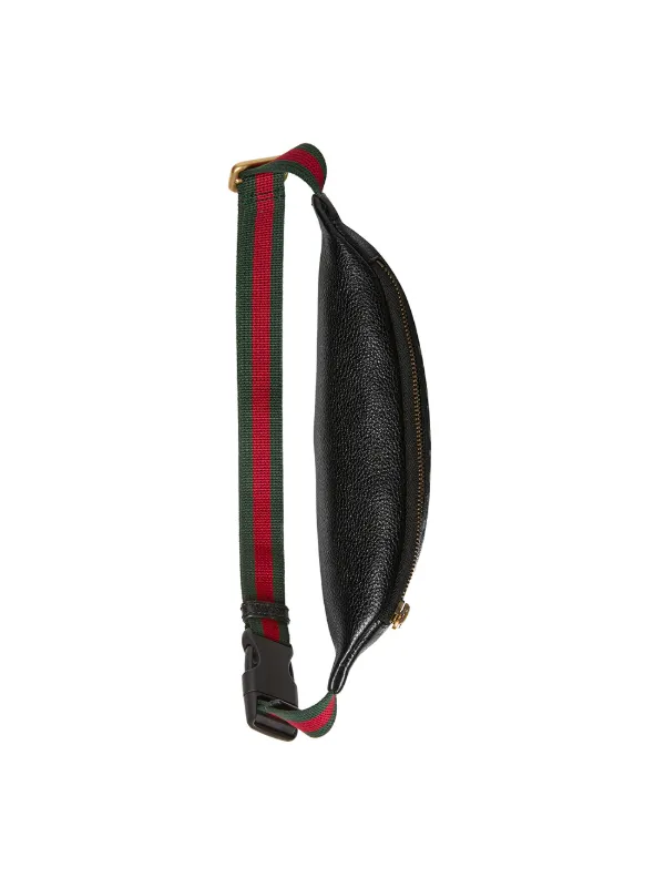 gucci print leather belt bag size