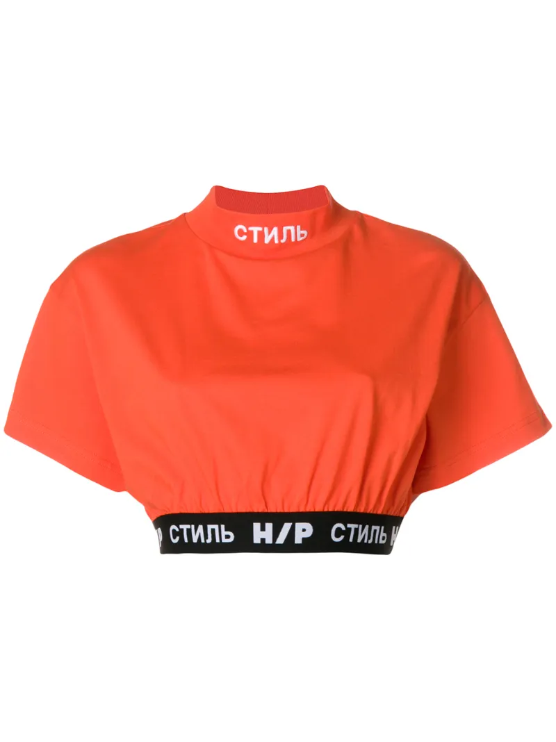 укороченная футболка с поясом с логотипами Heron Preston