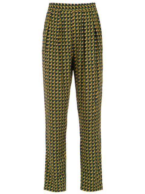 ANDREA MARQUES ANDREA MARQUES PRINTED STRAIGHT TROUSERS - GREEN