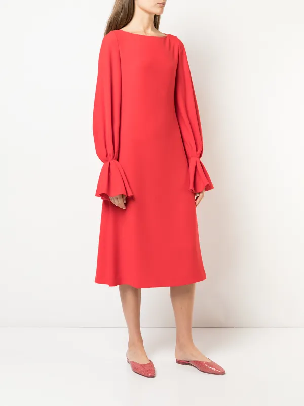 Carolina Herrera long-sleeved Loose Dress Red FARFETCH PH
