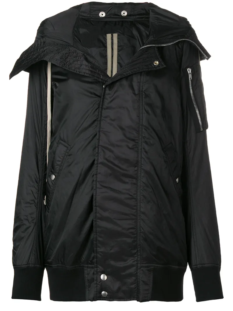 technical hooded bomber coat