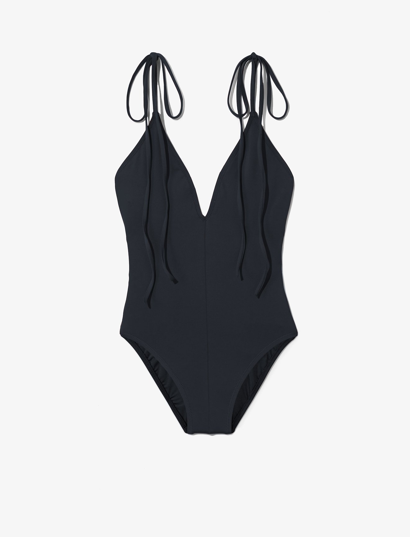 Deep V One Piece Swimsuit in black Proenza Schouler