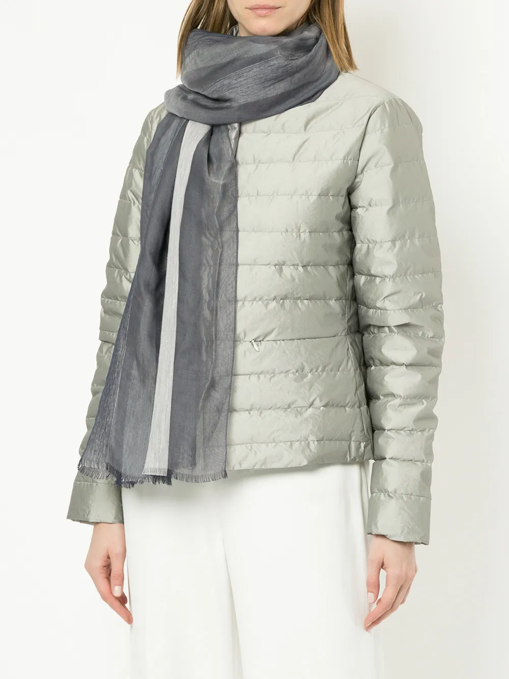 Fabiana Filippi striped sheer scarf - Blauw