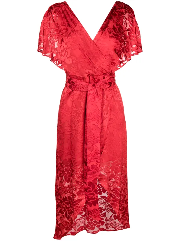 alice and olivia darva wrap dress