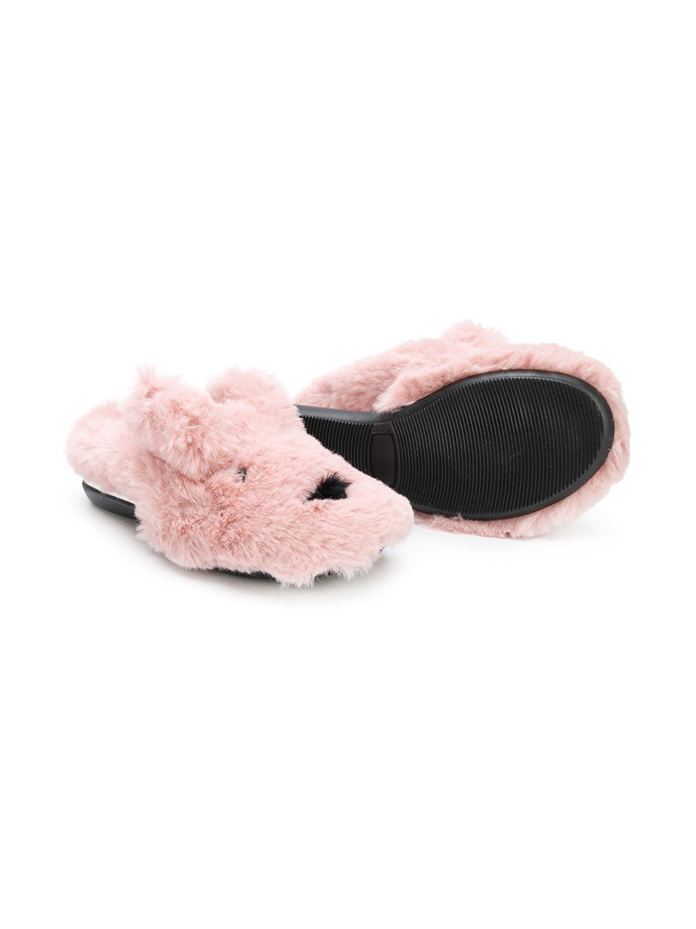 pink faux fur slippers