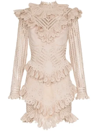 Zimmermann Unbridled Battenburg Lace Mini Dress Farfetch Zimmermann Unbridled Battenburg Lace Mini Dress