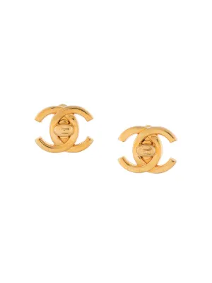 Chanel Vintage Jewellery For Women Farfetch Chanel Vintage Cc Turnlock Earrings