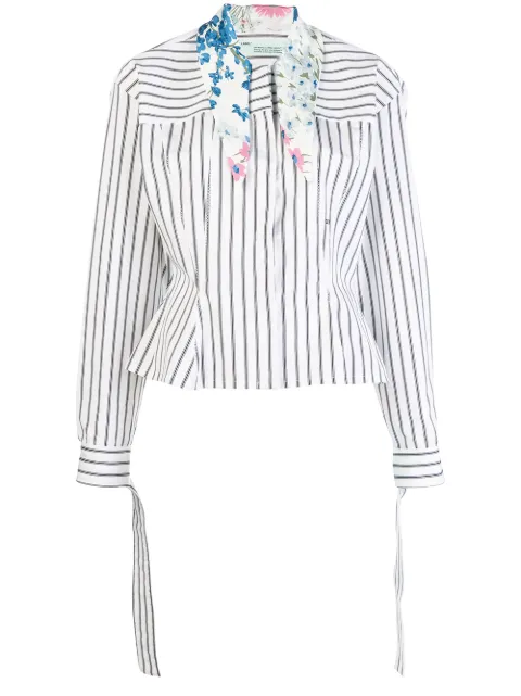 Off-White scarf collar striped shirt
