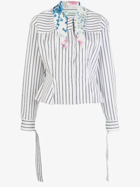 Off-White scarf collar striped shirt