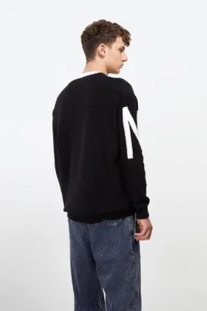 Oversized Logo-Intarsia Sweater