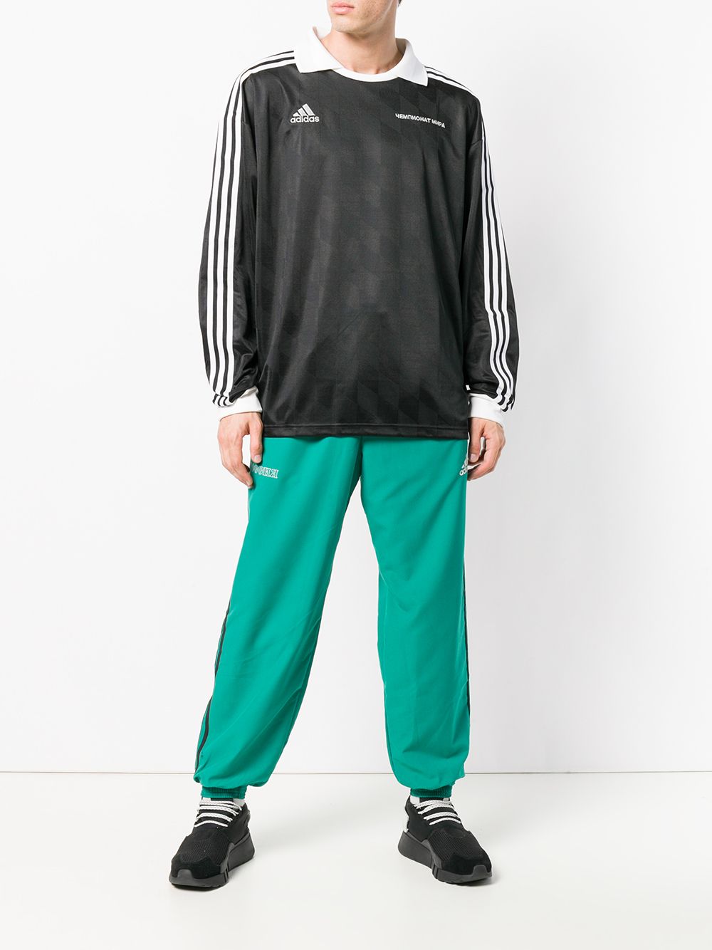 фото Gosha Rubchinskiy топ с воротником-поло Gosha Rubchinskiy x Adidas