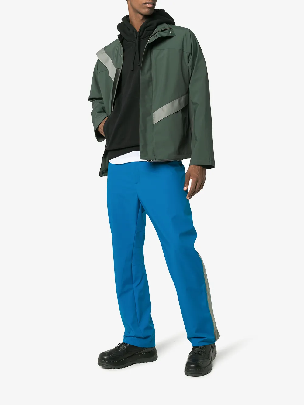 Kiko Kostadinov Gaetan Contrast Strap Trousers In Blue