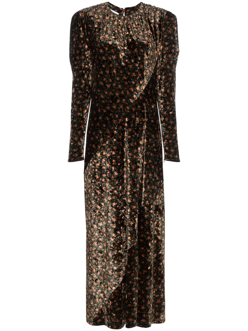 floral print long velvet dress Pushbutton