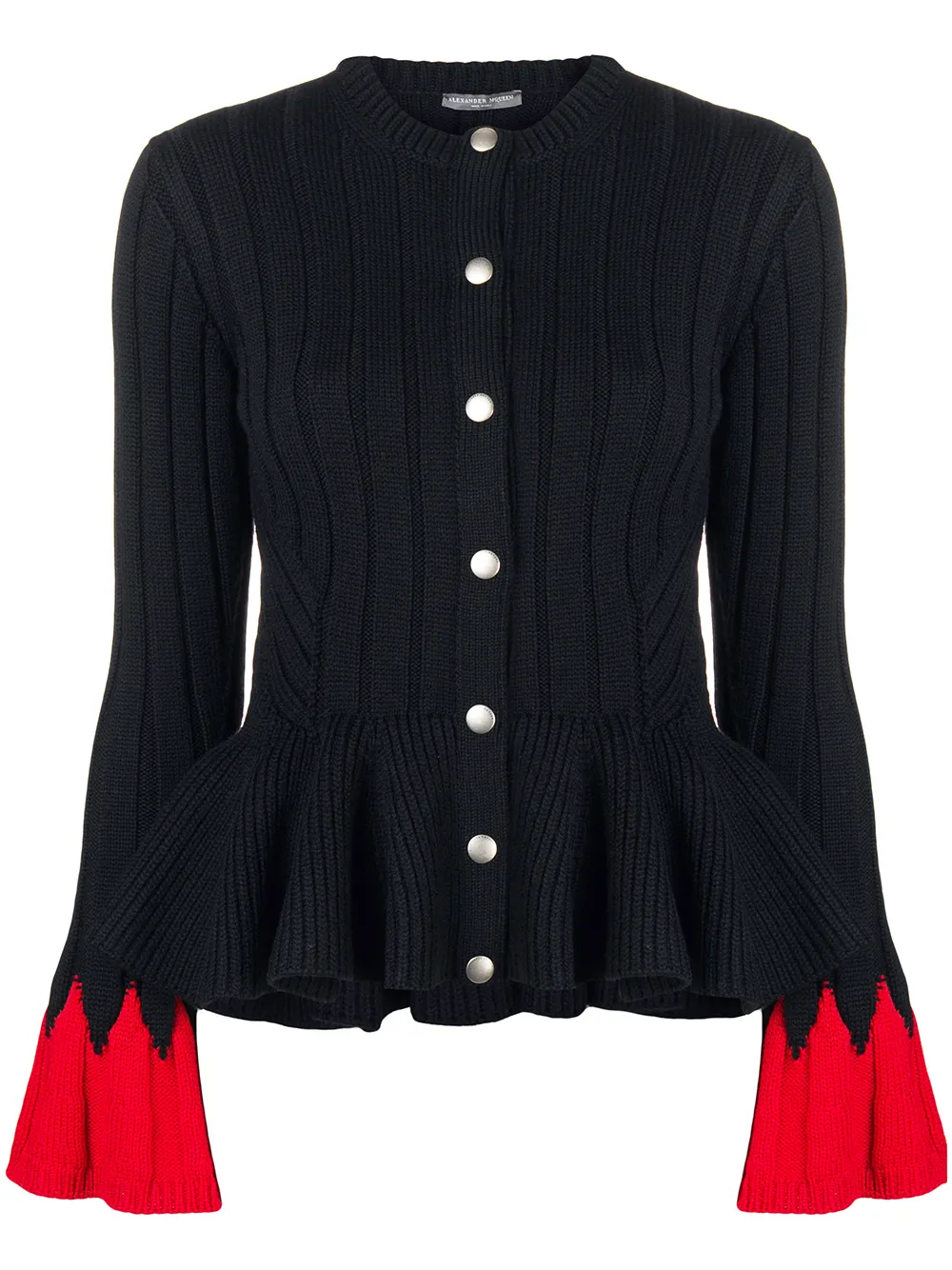 Alexander McQueen Cardigan con maniche a contrasto - Nero