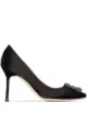Image 1 of Manolo Blahnik Hangisi 90mm appliqué satin pumps