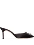 Manolo Blahnik Hangisi 70mm appliqué mules - Black
