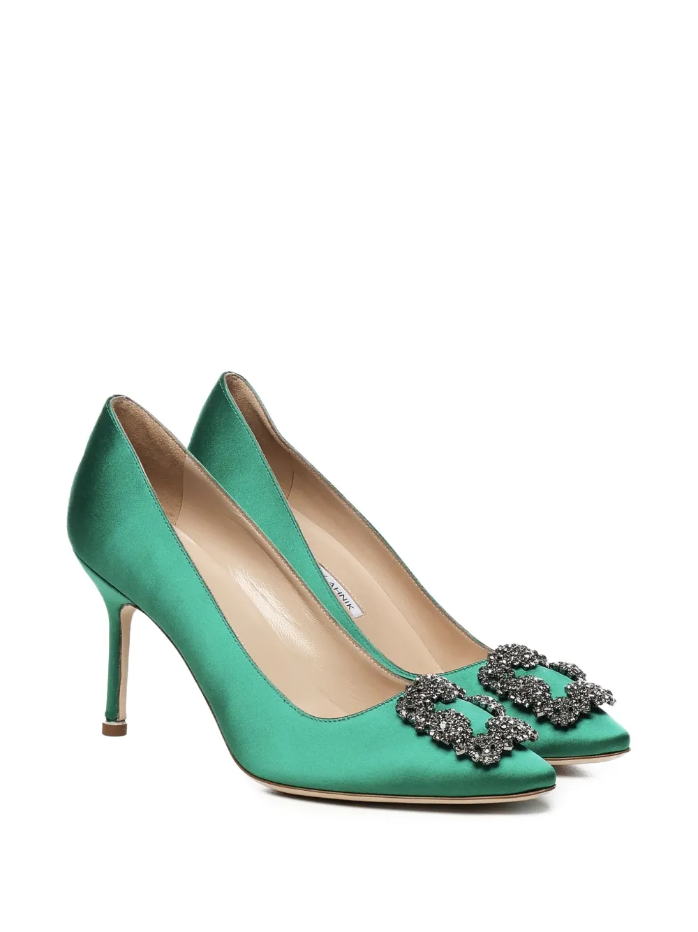 Manolo Blahnik 90mm Hangisi satin pumps | Heeled Pumps | Image 2