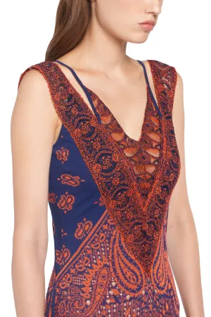Bandana embroidered maxi dress 