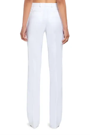 white flare high waisted pants