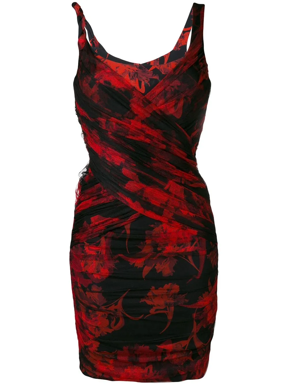 

Roberto Cavalli Parrot Tulip Print Wrap Dress - Black