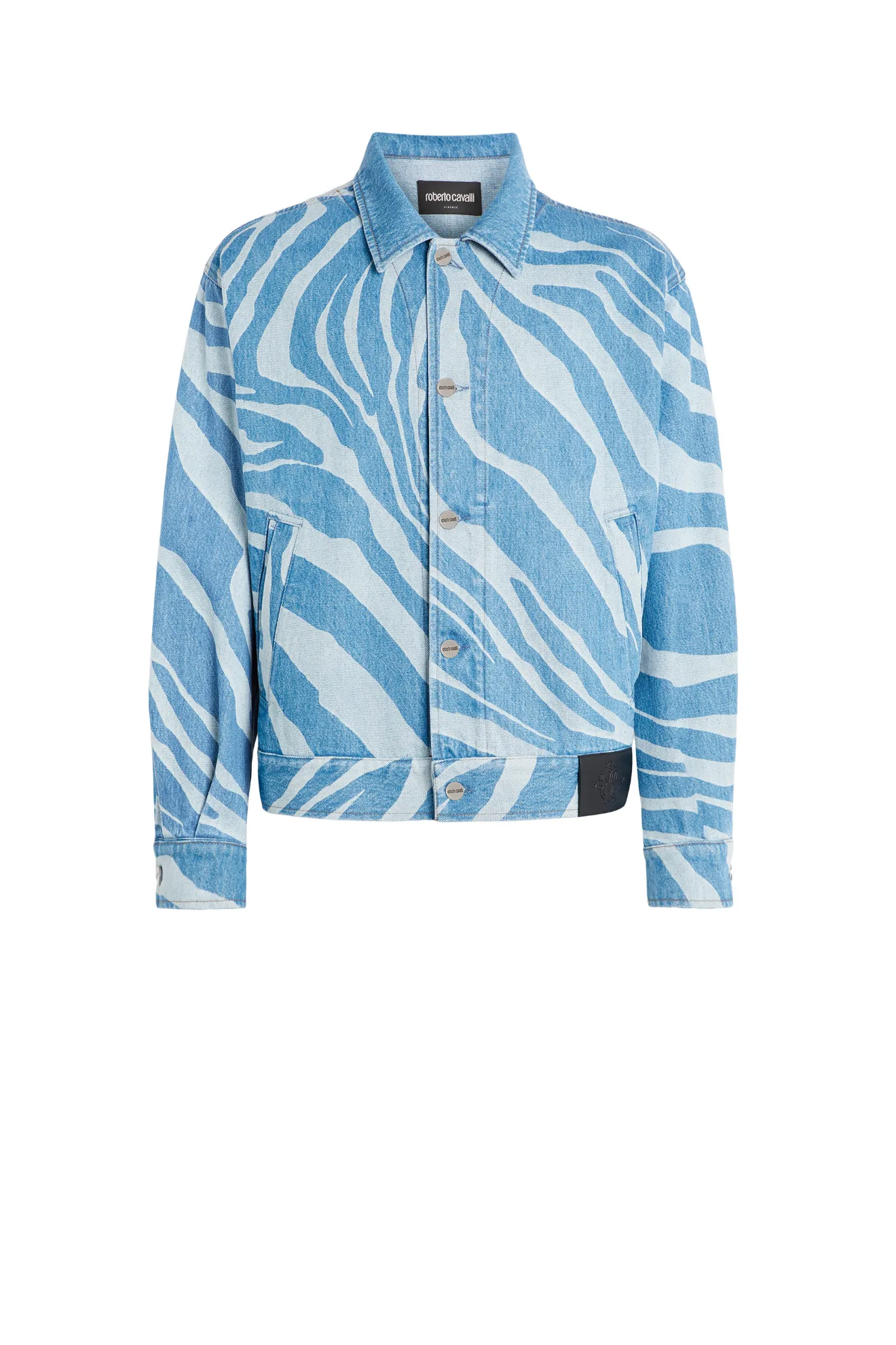 Blue zebra print denim jacket | Roberto 