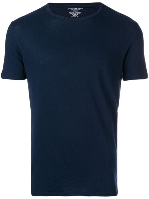 MAJESTIC MAJESTIC FILATURES ROUND NECK T-SHIRT - BLUE