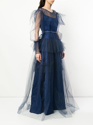 layered tulle evening dress展示图