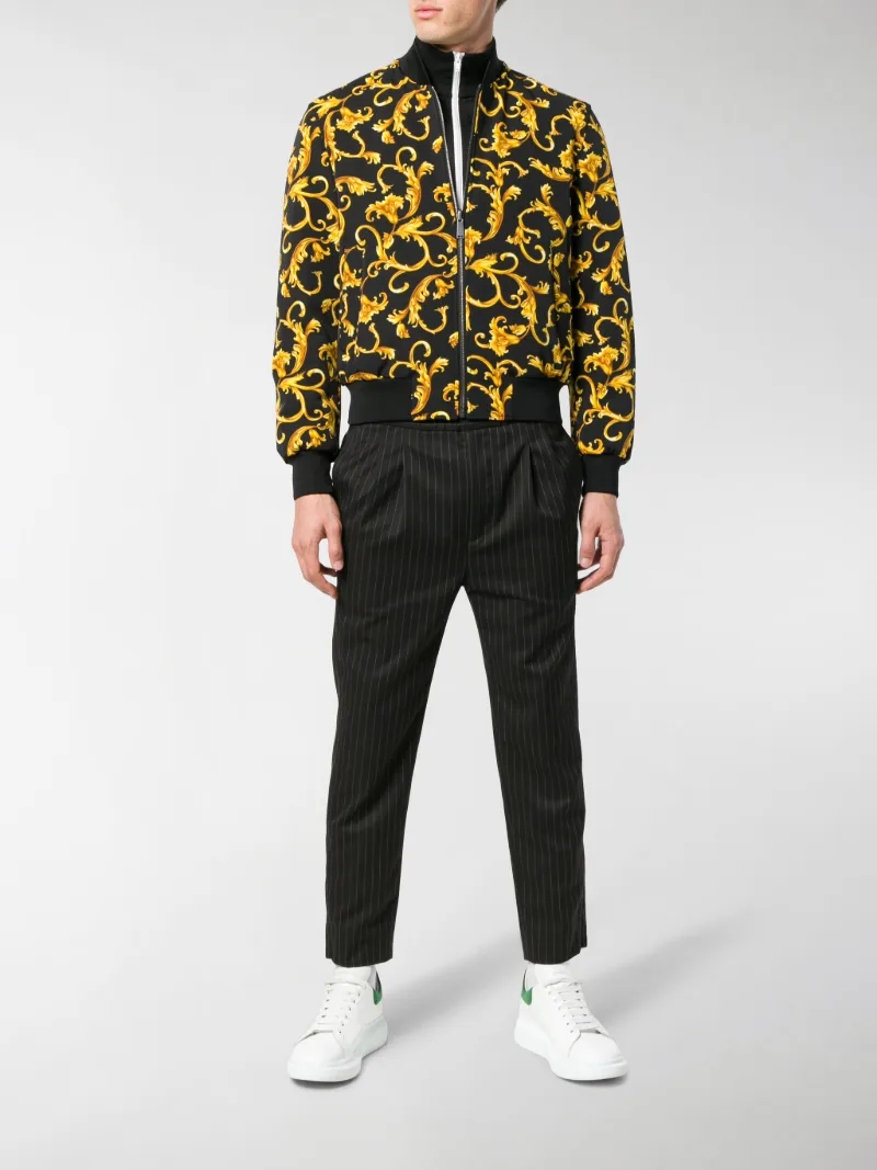 Versace printed bomber jacket black | MODES