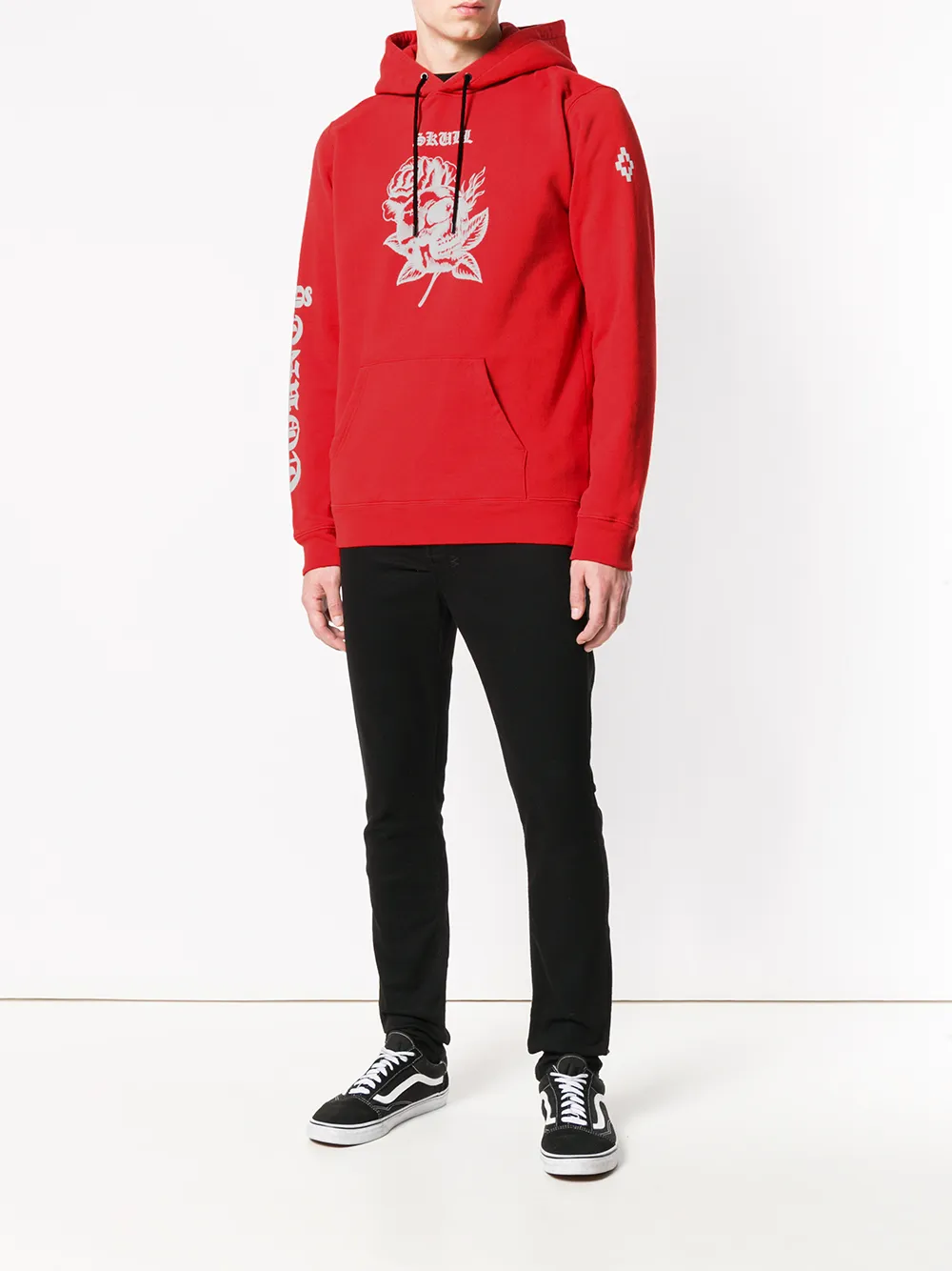COUNTY OF MILAN schedel tattoo hoodie Rood