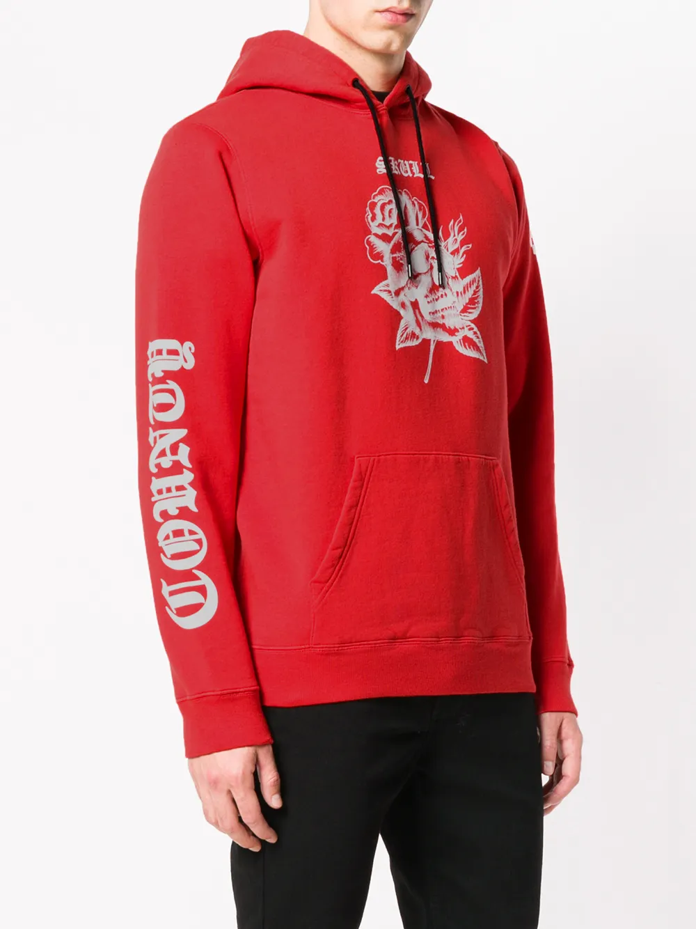 COUNTY OF MILAN schedel tattoo hoodie Rood